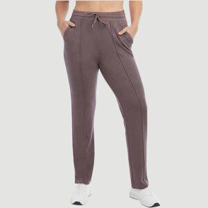 Danskin Womens Waist Stretchy Scuba Pants Plum Size Small